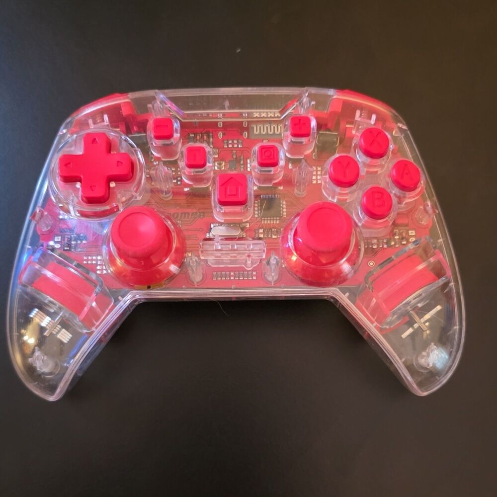 momen T004 Wireless Controller for Nintendo Switch Console Clear Red TESTED